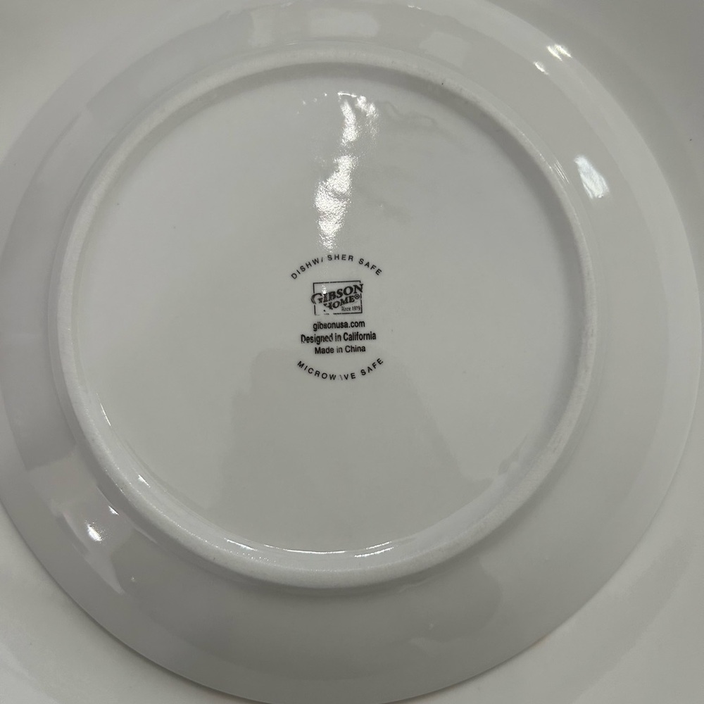 Gibson White Ceramic Dinnerware Plate